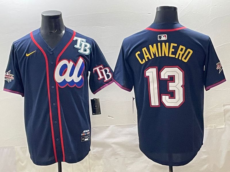 Men 2025 Tampa Bay Rays #13 Caminero Drak Blue All star Nike MLB Jersey style 03->tampa bay rays->MLB Jersey